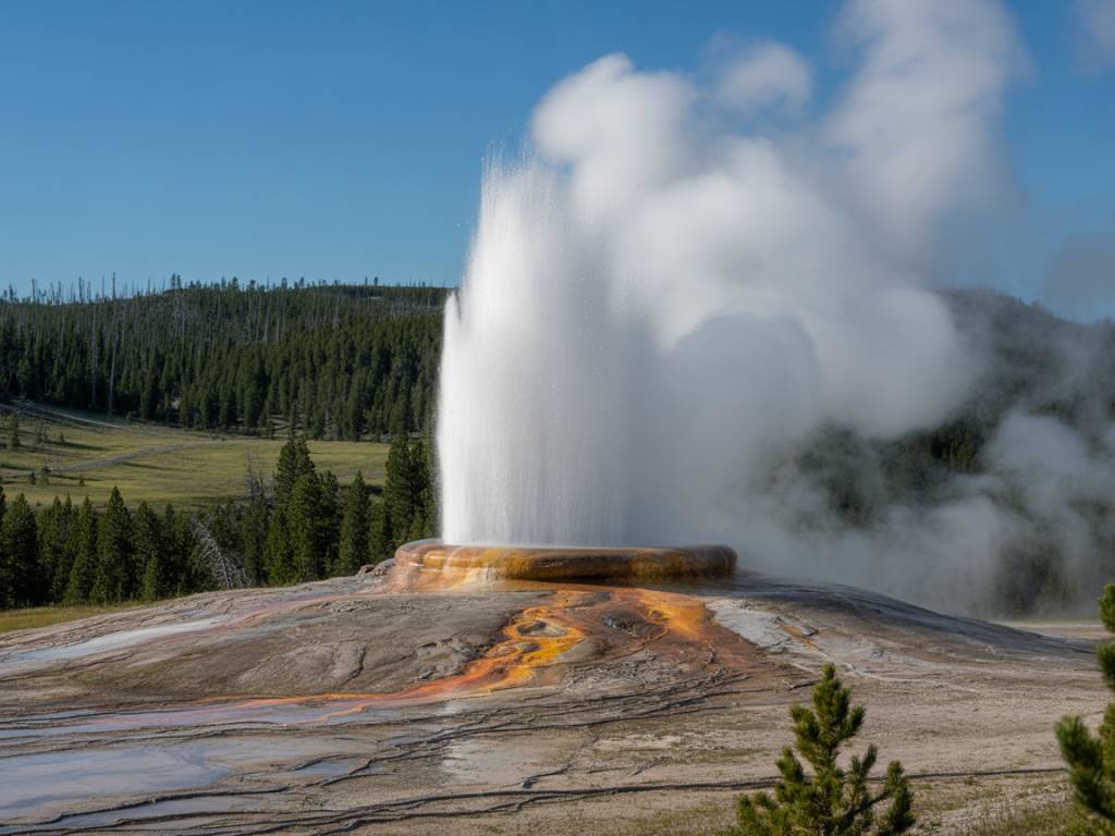 Geysers in Yellowstone National Park map: best viewing spots and trails